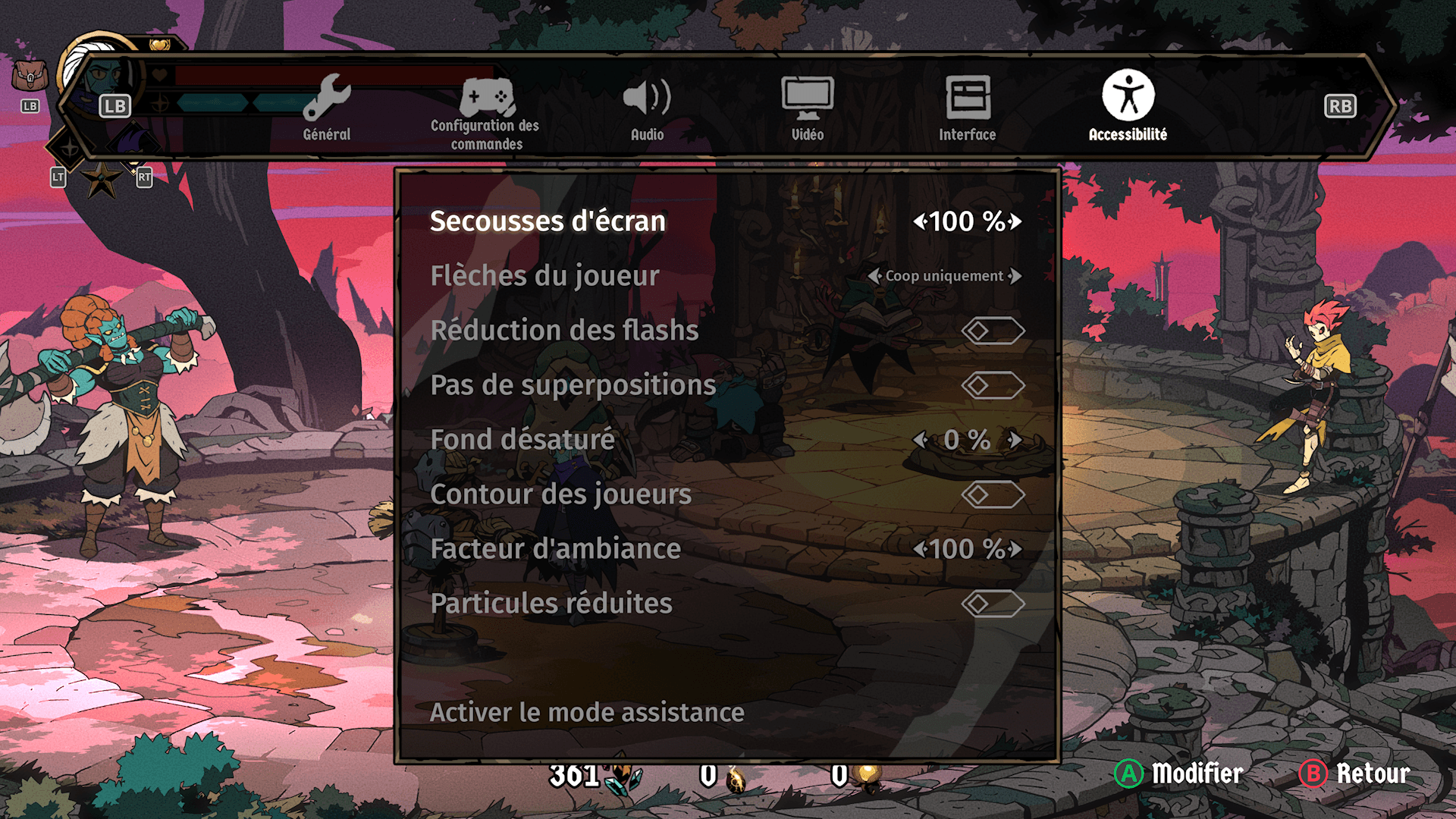 Absolum réglage d'accessibilité