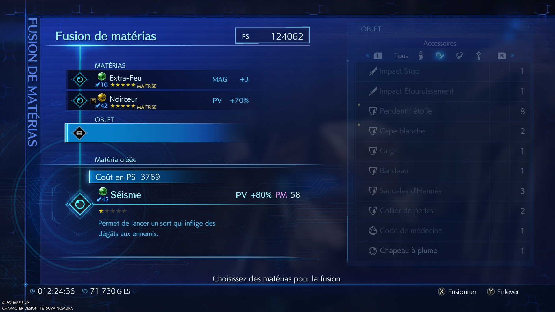 Final Fantasy VII Crisis Core Reunion Fusion Matérias