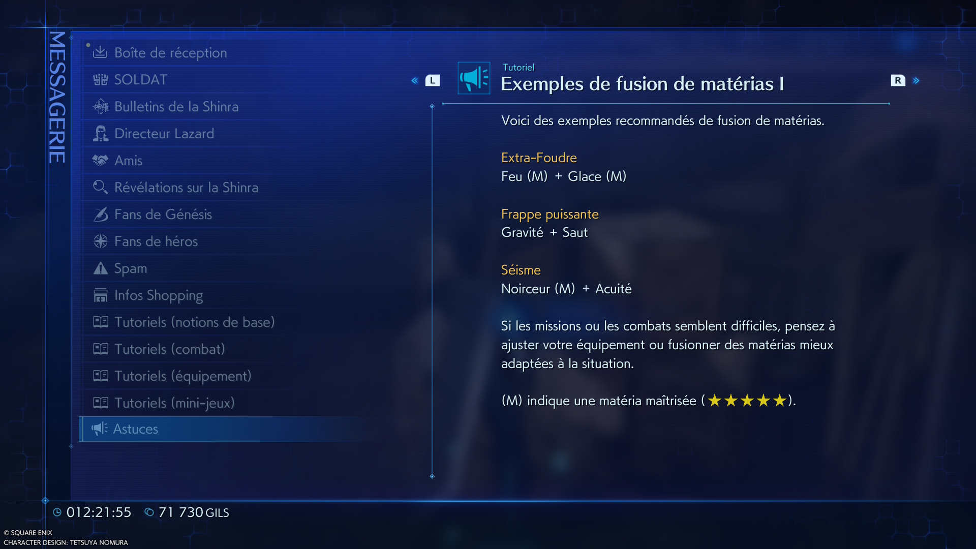 Final Fantasy VII Crisis Core Reunion Fusion Matérias