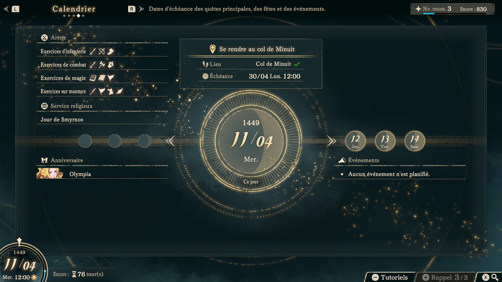 Calendrier Fire Emblem Fortune's Weave