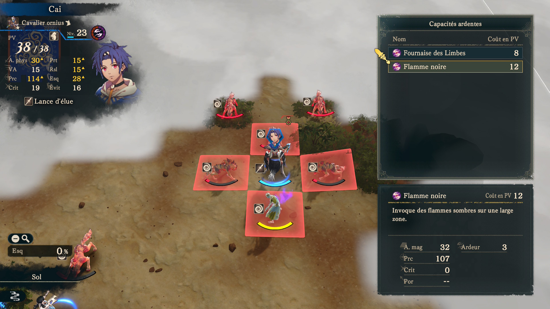 Fire Emblem Fortune's Weave capacité ardente Cai